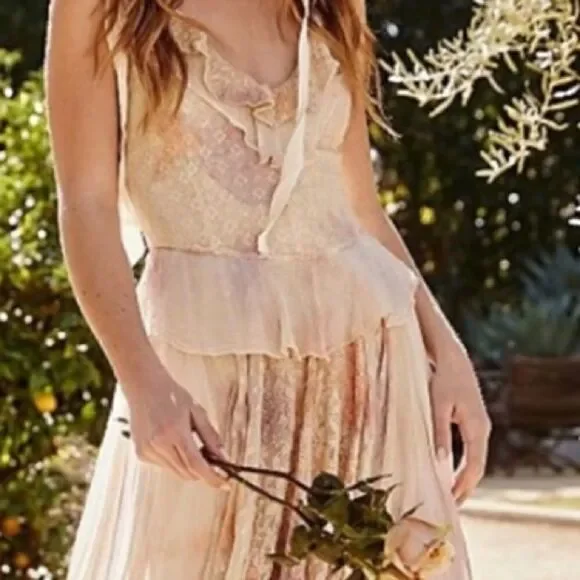 💯 FREE PEOPLE Washed Ashore Maxi Dress - Picture 5 of 9